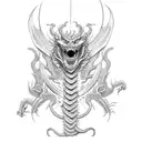 dragon spine tattoo wrapped around vines with flowers  tattoo design idea