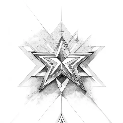 David star with Charlotte  tattoo design idea
