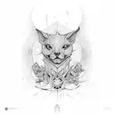 David star with Charlotte incorporated  tattoo design idea