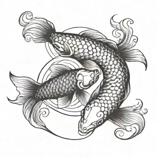 koi fish yin yang tattoo design idea