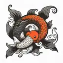 koi fish yin yang tattoo design idea