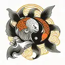 koi fish yin yang tattoo design idea
