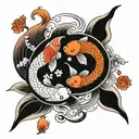 koi fish yin yang tattoo design idea