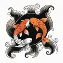 koi fish yin yang tattoo design idea