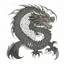 gothic dragon flying tattoo design idea