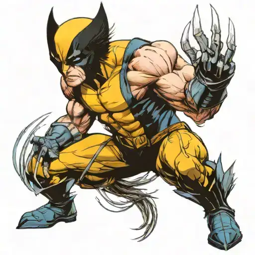 Wolverine character tattoo design idea