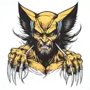 Wolverine character tattoo design idea