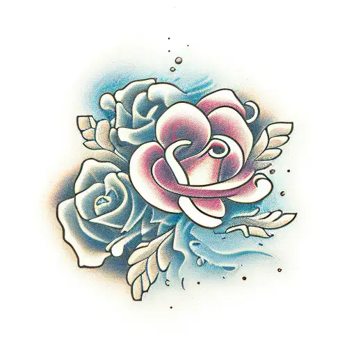 Diving Ospery with Flowers tattoo design idea