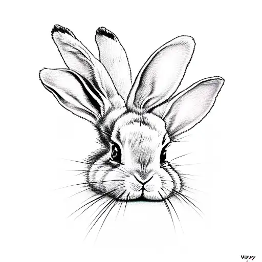 bunny 9ball cue stick carrot tattoo design idea