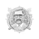 qie aparezca el nombre "Alejandra del Carmen Parisotto", "Guillermo Antonio Decima" y la bandera de la Nacion Argentina. tattoo design idea