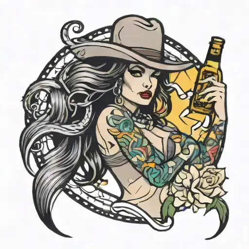 TEQUILA Phil Collins girl dancing tribute tattoo design idea