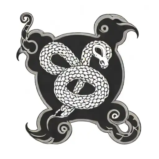 snake coiled in a question mark shape made tattoo design idea
