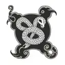 snake coiled in a question mark shape made tattoo design idea
