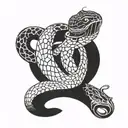snake coiled in a question mark shape made tattoo design idea