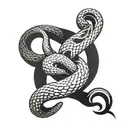 snake coiled in a question mark shape made tattoo design idea