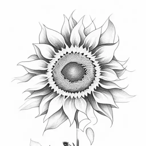 a sunflower. the stem will consist of the sentence "save me from myself". the petals/fower should contain death dates in tattoo design idea