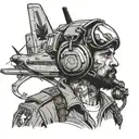 helicopter pilot    tattoo design idea