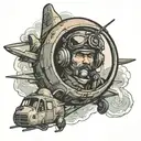 helicopter pilot    tattoo design idea
