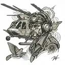 helicopter pilot    tattoo design idea