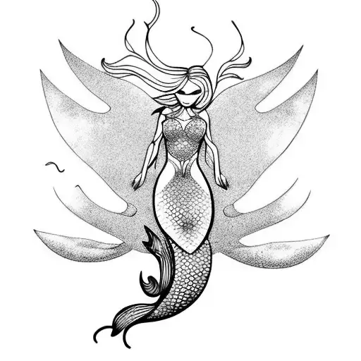 award winning,one of a kind,super detailed breathtaking mermaid tattoo design idea
