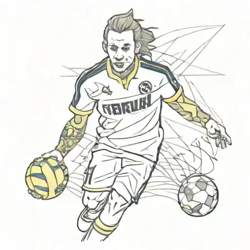 A tattoo design combining elements of hiphop and rock music, with a subtle nod to your favorite football team Fenerbahçe, incorporating the date of your birth 15 October 2004 tattoo design idea