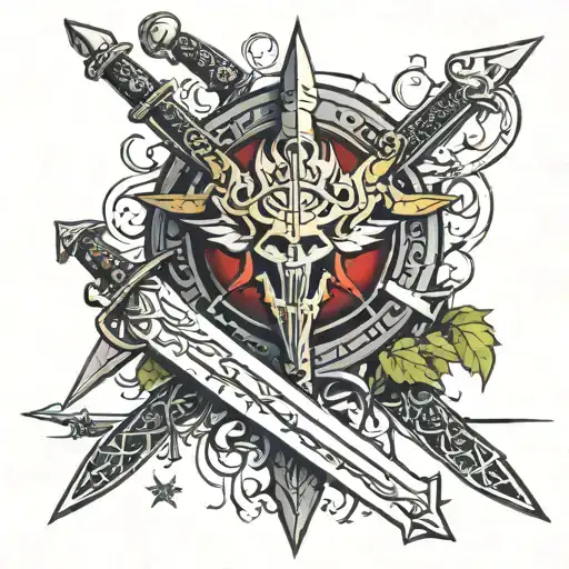 Witcher 3 sword with sign symbols inside it   tattoo design idea