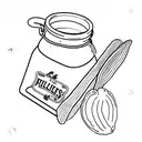 jar of pickles in simple frame tattoo design idea