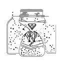 jar of pickles in simple frame tattoo design idea