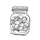 jar of pickles in simple frame tattoo design idea