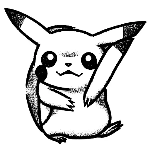 pikachu riding a sloth tattoo design idea