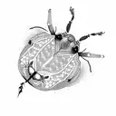 A heart-shaped cockroach with intricate dotwork detailing tattoo design idea