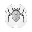 A heart-shaped cockroach with intricate dotwork detailing tattoo design idea