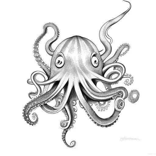 octopus wearing the mad hatter's hat tattoo design idea