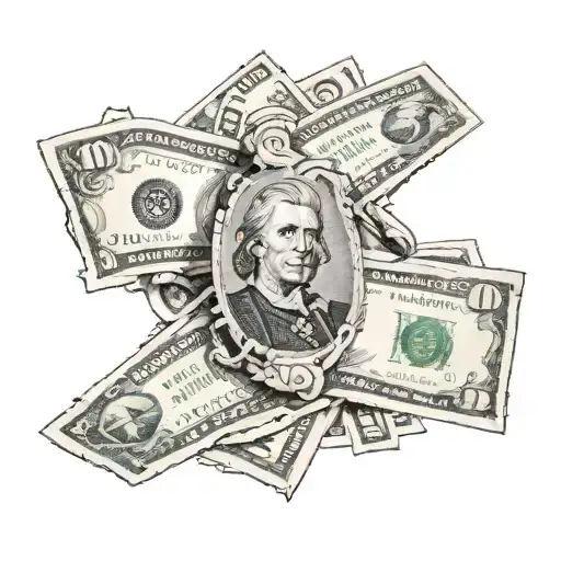 The euro in tug-of-war with the dollar bill tattoo design idea