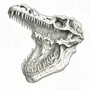 Rotting Plesiosaurus Skull tattoo design idea