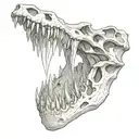 Rotting Plesiosaurus Skull tattoo design idea