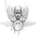 archangel with barbed wire tattoo design idea