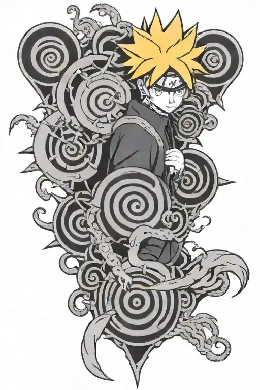 Uzumaki Naruto six paths tattoo design idea
