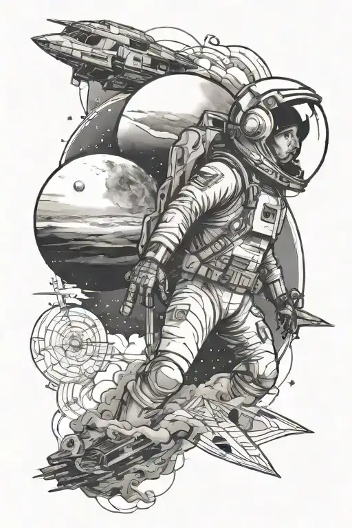  Interstellar and cinema tattoo design idea