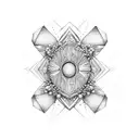 milgrain marquise and dot wedding ring tattoo design idea