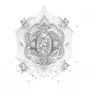 milgrain marquise and dot wedding ring tattoo design idea