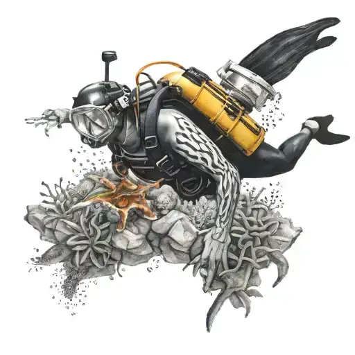 diving scene tattoo tattoo design idea