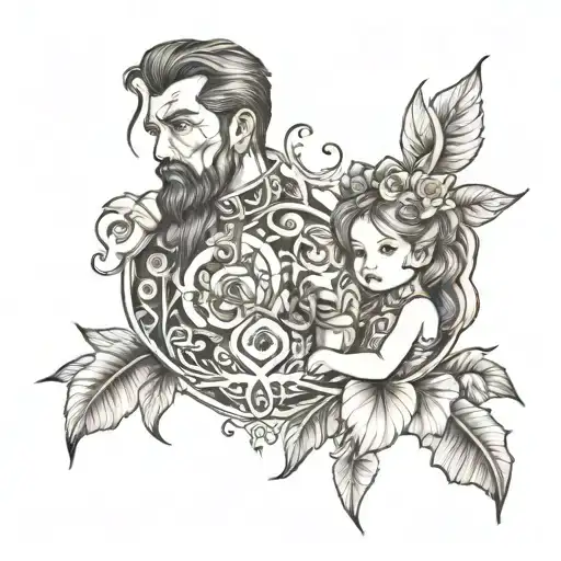 father daughter     tattoo design idea