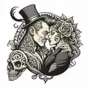 father daughter symbols  tattoo design idea