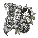 father daughter symbols  tattoo design idea