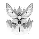 Lunar Moth. moon. bear. forest tattoo design idea