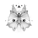 Lunar Moth. moon. bear. forest tattoo design idea