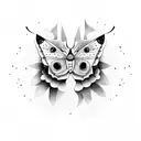 Lunar Moth. moon. bear. forest tattoo design idea