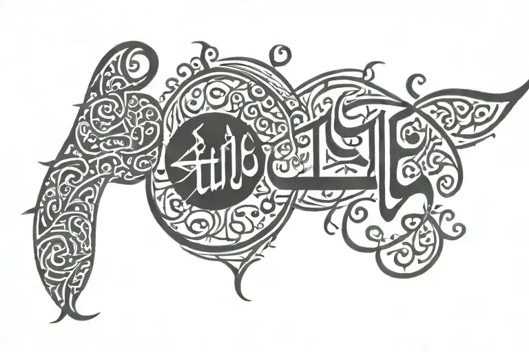 Arabic writing against all odds tattoo design idea
