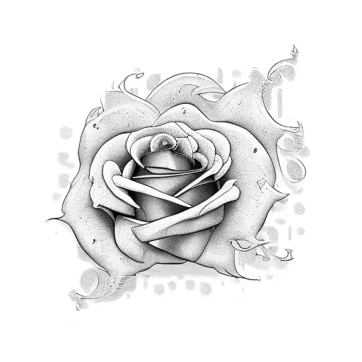 Hustle Till Die with rose tattoo design idea
